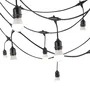 Cadena 20 Portalámparas E27 10 Metros IP65 sin Bombillas HO-CAD-10M-20xE27