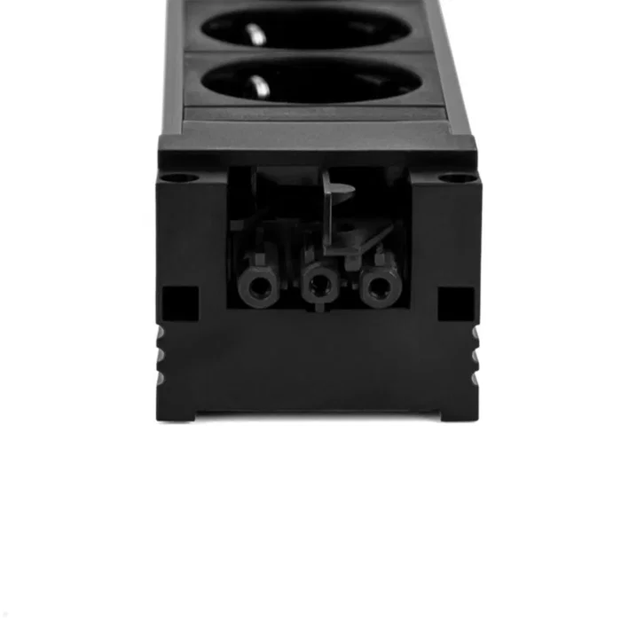 Bachmann 906.18819 Regleta o Base Múltiple con 4 Tomas AC Tipo F, Interior, 16A, 250V, IP20, Negro