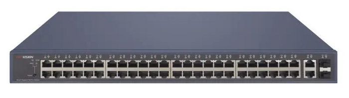 Hikvision Switch PoE Smart 48 puertos Gigabit, 2x RJ45 Gigabit, 2x fibra óptica, 470W Hikvision Switch PoE Smart 48 puertos Gigabit, 2x RJ45 Gigabit, 2x fibra óptica, 470W