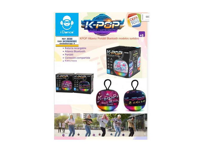 Cefa Altavoz Portátil Bluetooth K-Pop con Luces LED