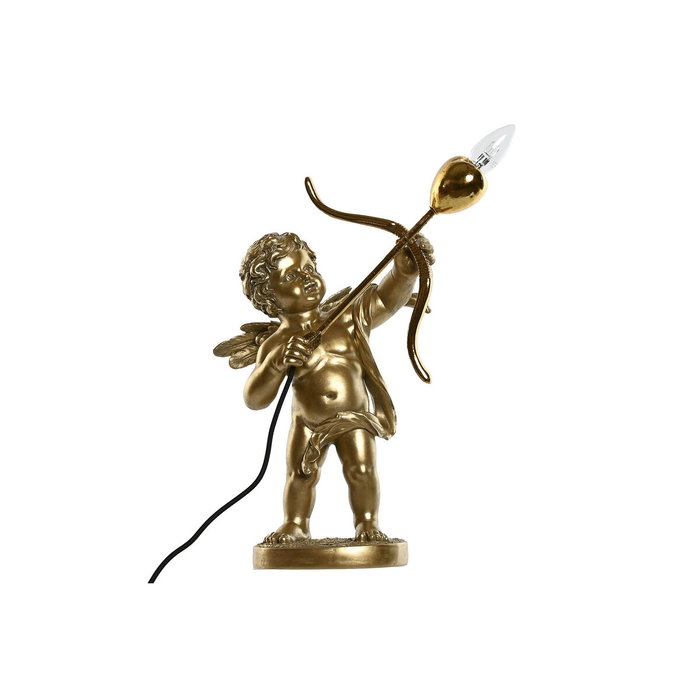 DKD Home Decor Lámpara de Sobremesa Cupido Dorado en Resina