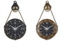 DKD Home Decor Reloj de Pared con Polea, Surtido de 2 Unidades en Hierro y Cristal
