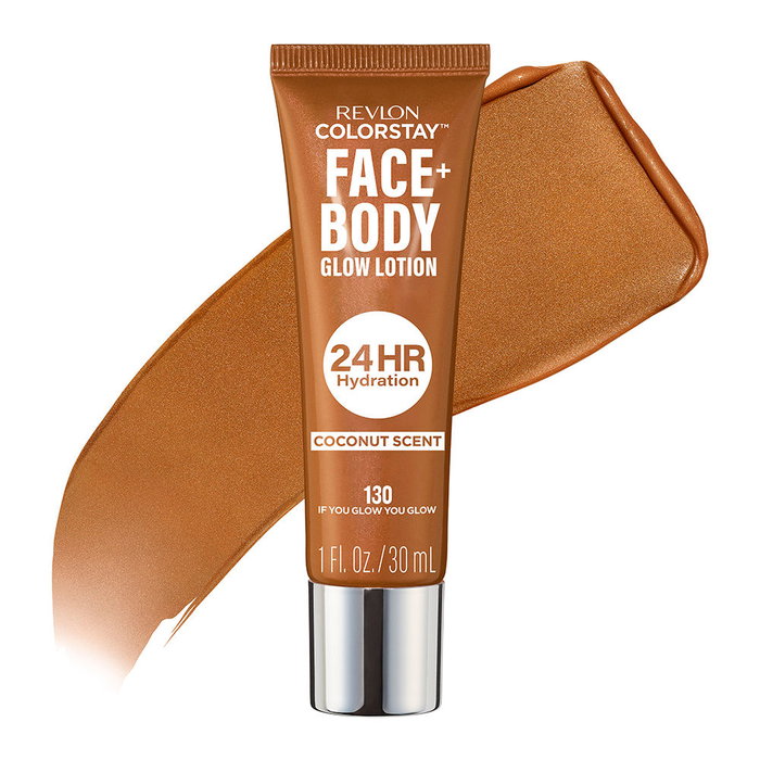 Revlon ColorStay Face + Body Loción Iluminadora #130 You Glow You Glow - 30 ml - Rostro y Cuerpo, Brillo, Hidratación 24 Horas Revlon ColorStay Face + Body Loción Iluminadora #130 You Glow You Glow - 30 ml - Rostro y Cuerpo, Brillo, Hidratación 24 Horas