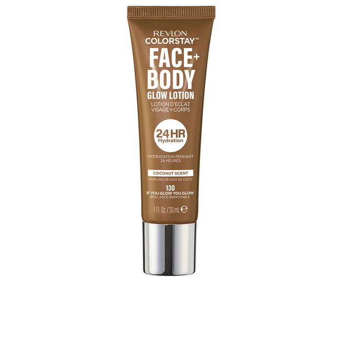 Revlon ColorStay Face + Body Loción Iluminadora #130 You Glow You Glow - 30 ml - Rostro y Cuerpo, Brillo, Hidratación 24 Horas Revlon ColorStay Face + Body Loción Iluminadora #130 You Glow You Glow - 30 ml - Rostro y Cuerpo, Brillo, Hidratación 24 Horas