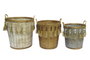 DKD Home Decor Set de 3 Cestas de Bambú Multicolor
