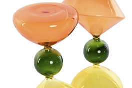 DKD Home Decor Reloj De Arena Decorativo Naranja Verde 10.3 x 19.5 x 10.3 cm (2 Unidades)