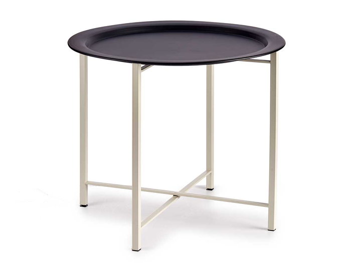 Giftdecor Mesa Auxiliar Negra Pequeña Metal 52x44x52 cm (Set de 4)