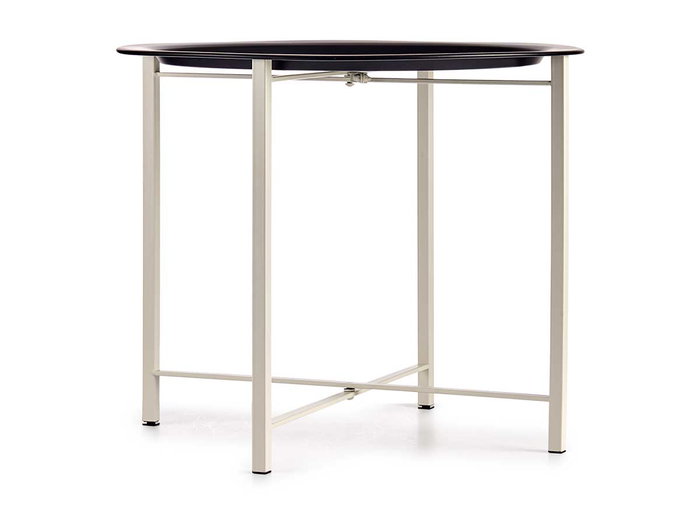 Giftdecor Mesa Auxiliar Negra Pequeña Metal 52x44x52 cm (Set de 4)