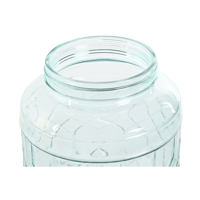 DKD Home Decor Dispensador de Bebidas de Cristal e Inox 3,6L Azul