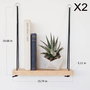Hanah Home Aa098 Estantería de Pared Moderna Rústica Madera de Abeto Nogal 40x50x13 cm Juego de 2 Piezas