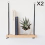 Hanah Home Aa098 Estantería de Pared Moderna Rústica Madera de Abeto Nogal 40x50x13 cm Juego de 2 Piezas