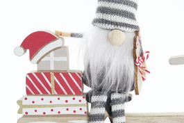 DKD Home Decor Decoración Navidad Tradicional Gris Rojo MDF Bicicleta 1 x 21 x 21 cm (6 Unidades)