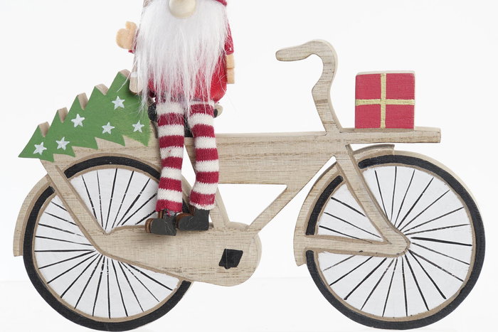 DKD Home Decor Decoración Navidad Tradicional Gris Rojo MDF Bicicleta 1 x 21 x 21 cm (6 Unidades)