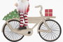 DKD Home Decor Decoración Navidad Tradicional Gris Rojo MDF Bicicleta 1 x 21 x 21 cm (6 Unidades)