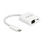 DeLOCK Adaptador USB Type-C™ a Gigabit LAN con Power Delivery, Blanco