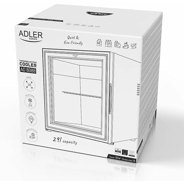 Adler Nevera termoeléctrica ad8088, 29 l, Negro