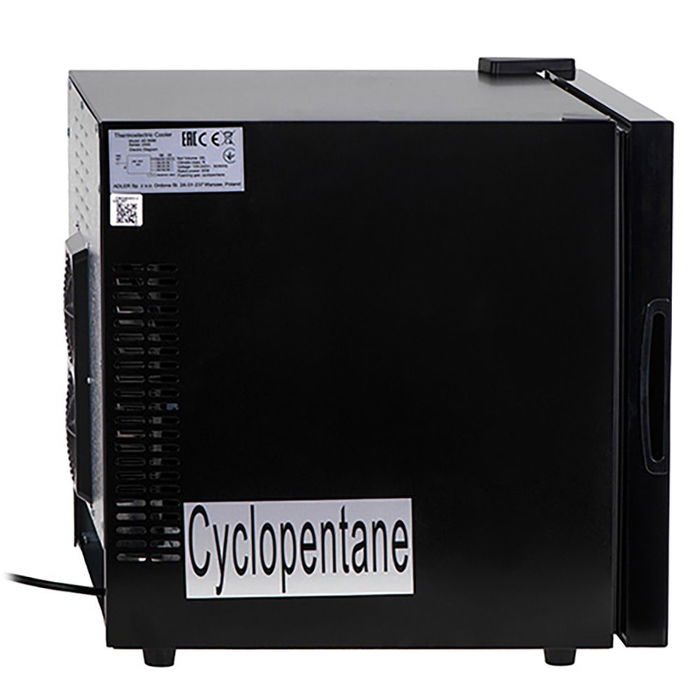 Adler AD8088 Nevera termoeléctrica 29 litros, puerta de vidrio con estante, negra, enfriamiento hasta 5°C, 38 x 47.1 x 45 cm