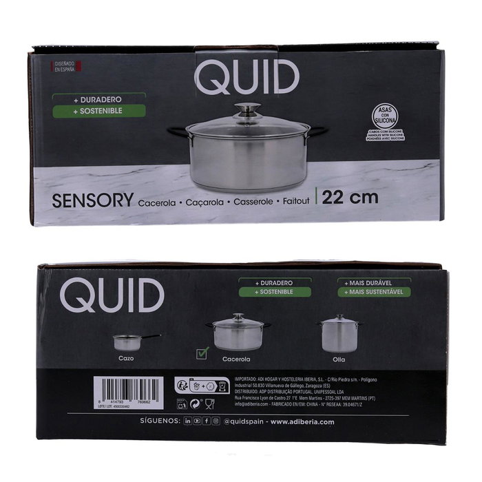 Quid Cacerola Sensory Acero Inoxidable 22 cm - 3,6 L Quid Cacerola Sensory Acero Inoxidable 22 cm - 3,6 L