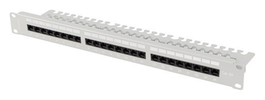 LANBERG PPUA-1124-S Panel de Parcheo 1U Cat6a Gris Acero 482,6 mm