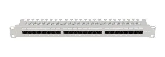 Lanberg Patch panel PPUA-1124-S 24 puertos Cat.6A UTP 1U Gris