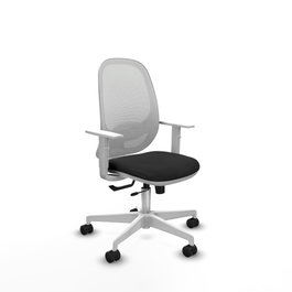 PIQUERAS Y CRESPO Silla de oficina Cilanco con mecanismo Sincro/Traslack, Negro y Blanco