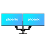 Phoenix technologies Brazo Articulado Doble Soporte Monitor Ajustable con Amortiguador de Gas, Doble Fijación, VESA 75/100mm