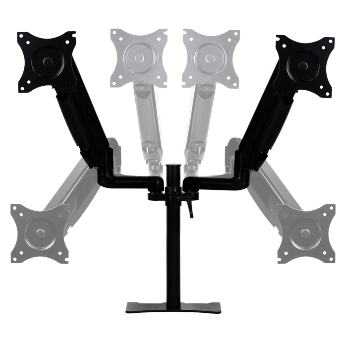 Phoenix technologies Brazo Articulado Doble Soporte Monitor Ajustable con Amortiguador de Gas, Doble Fijación, VESA 75/100mm