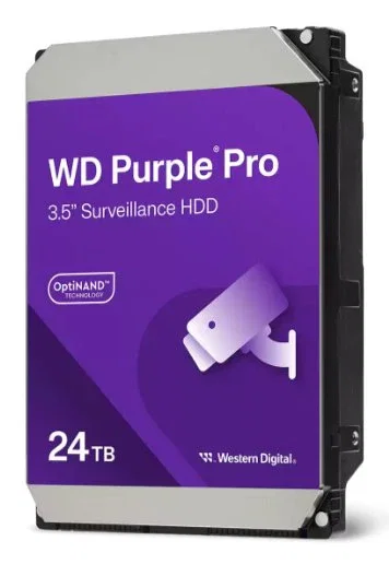 WD Purple Pro WD241PURP Disco Duro Interno HDD 24TB 3.5" SATA 7200 RPM 512MB - Para Sistemas de Vigilancia y Video Inteligente