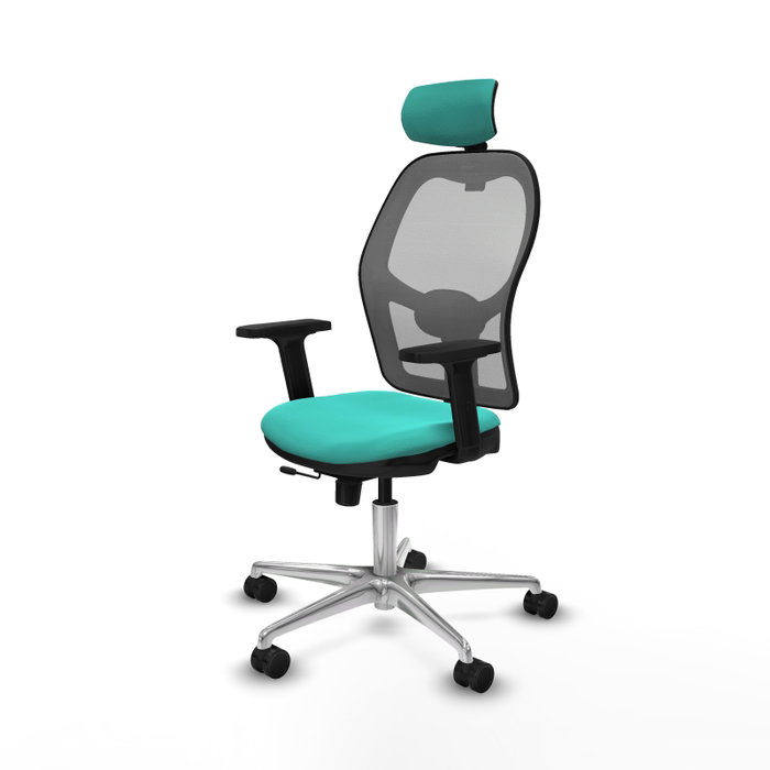PIQUERAS Y CRESPO Silla de oficina Jorquera con mecanismo Sincro/Traslack, Turquesa y Gris