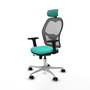 PIQUERAS Y CRESPO Silla de oficina Jorquera con mecanismo Sincro/Traslack, Turquesa y Gris