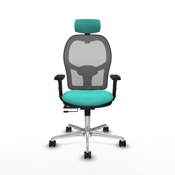 PIQUERAS Y CRESPO Silla de oficina Jorquera con mecanismo Sincro/Traslack, Turquesa y Gris