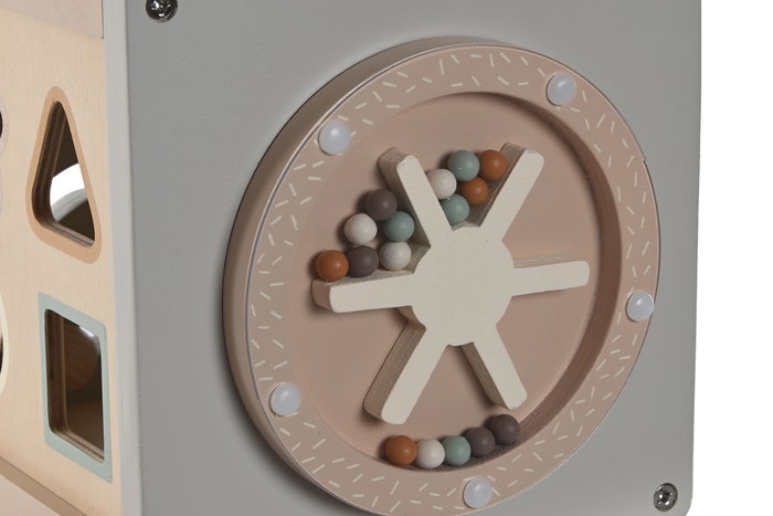 DKD Home Decor Cubo Actividades Multicolor Madera Metal 16.5 x 20 x 16.5 cm