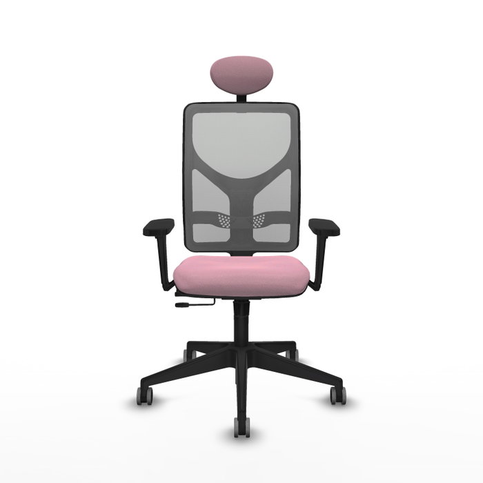 PIQUERAS Y CRESPO Silla de oficina Motilla Rosa y Gris con Mecanismo Sincro/Traslack PIQUERAS Y CRESPO Silla de oficina Motilla Rosa y Gris con Mecanismo Sincro/Traslack