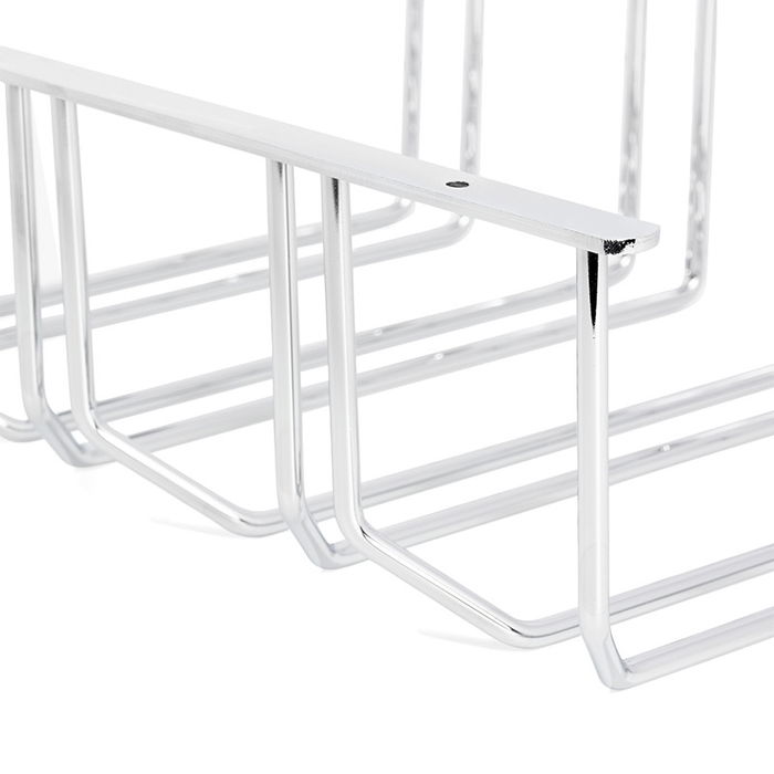 HERRAJES ALK Soporte Copas Cuádruple Cromado 370x279x112mm para 4 Filas Bajo Mueble