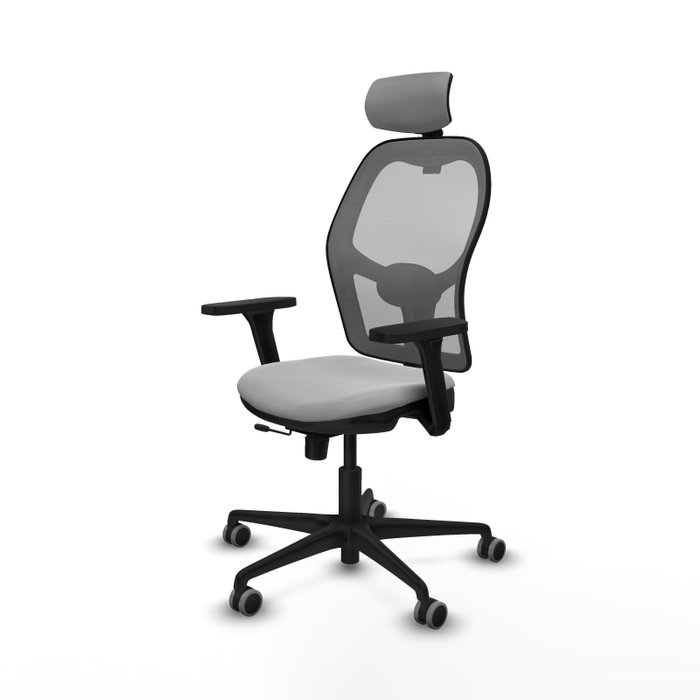 PIQUERAS Y CRESPO Silla de oficina Jorquera con mecanismo Sincro/Traslack, Gris claro/Gris, Brazos 3D y Cabecero 2D