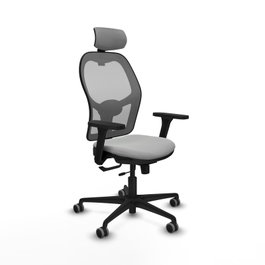 PIQUERAS Y CRESPO Silla de oficina Jorquera con mecanismo Sincro/Traslack, Gris claro/Gris, Brazos 3D y Cabecero 2D