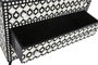 DKD Home Decor Cómoda Bone 23 Negra Bicolor 100x85x40 cm Hecha a mano con Hueso y Hierro