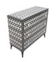 DKD Home Decor Cómoda Bone 23 Negra Bicolor 100x85x40 cm Hecha a mano con Hueso y Hierro
