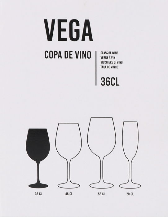 Inde Copa de Vino 'Vega', 36 cl - Copa para vino tinto o blanco, diámetro 6.4 x 20.2 cm, cristal (24 Unidades)