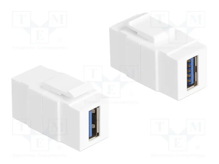 DeLOCK Módulo Keystone USB 3.0 Tipo A hembra a hembra blanco