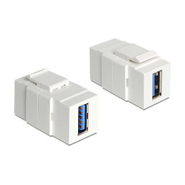DeLOCK Keystone Modul USB 5 Gbps Typ-A hembra a Typ-A hembra blanco