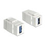 DeLOCK Módulo Keystone USB 3.0 Tipo A hembra a hembra blanco