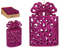 Krist+ Adorno Árbol Navidad Caja Regalo Fucsia 7.4 x 11.5 x 4 cm (Set de 48)
