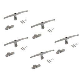 Emuca Lote de soportes para 5 estantes de madera para la estructura Zero, tableros no incluidos, Zamak, Pintado color gris piedra