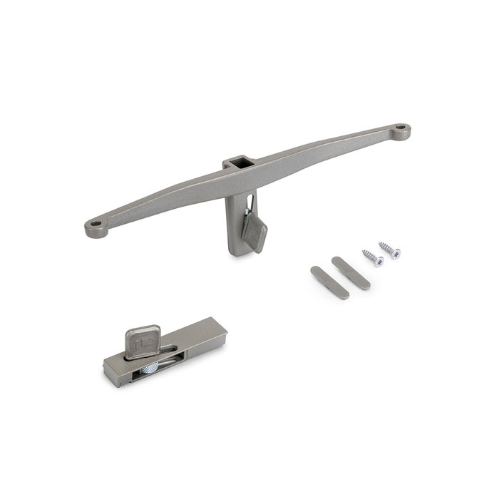 Emuca Lote de soportes para 5 estantes de madera para la estructura Zero, tableros no incluidos, Zamak, Pintado color gris piedra