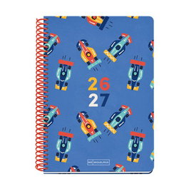 MIQUELRIUS Agenda Escolar Junior Cars 2026-27 Tapa Extra Plus 4º 150x213 mm S/V Apaisada