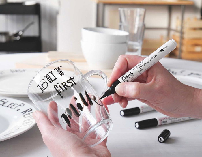 Kreul GLASS&PORCELAIN Pen Easy Negro Punta Pincel Kreul GLASS&PORCELAIN Pen Easy Negro Punta Pincel