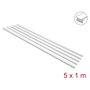 DeLOCK 22067 Canaletas autoadhesivas con tapa deslizante 20 x 10 mm, 5 unidades, Blanco