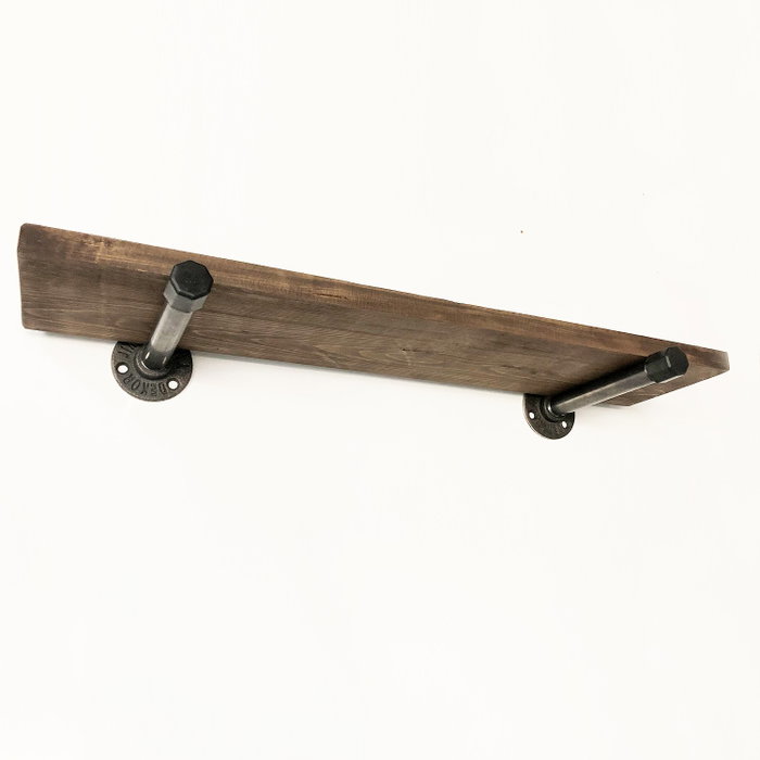 Hanah Home Boruraf087 Estantería de tubo de pared, madera de abeto y metal, 60 cm ancho x 8 cm alto x 14 cm prof. nogal y negro Hanah Home Boruraf087 Estantería de tubo de pared, madera de abeto y metal, 60 cm ancho x 8 cm alto x 14 cm prof. nogal y negro