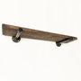 Hanah Home Boruraf087 Estantería de tubo de pared, madera de abeto y metal, 60 cm ancho x 8 cm alto x 14 cm prof. nogal y negro